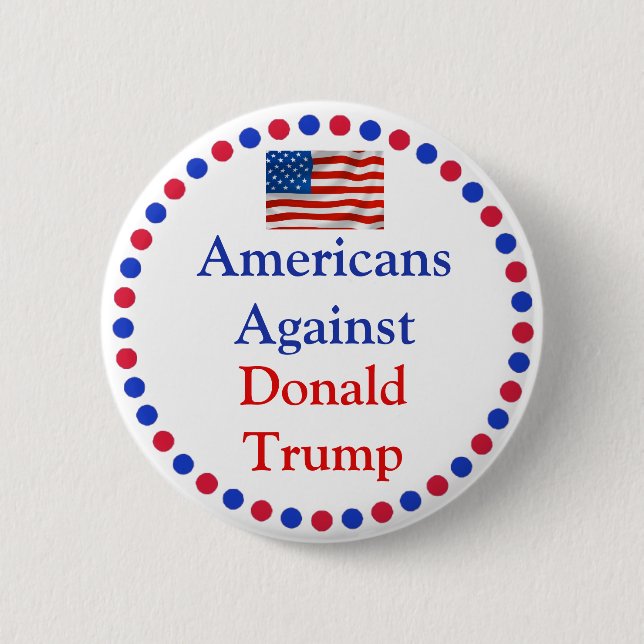 Macaron Rond 5 Cm Les Américains contre Donald Trump Button (Devant)
