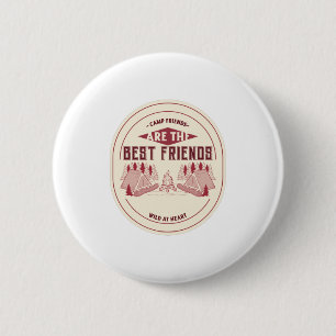 Macaron Rond 5 Cm Les amis de camp sont les meilleurs amis