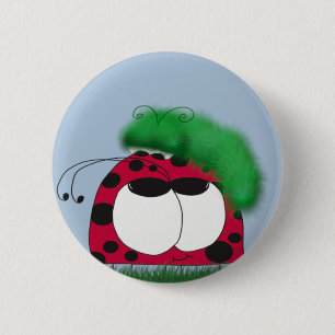 Macaron Rond 5 Cm Les amis rares Ladybug et Caterpillar