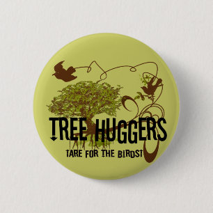 Macaron Rond 5 Cm Les amoureux des arbres sont pour les oiseaux