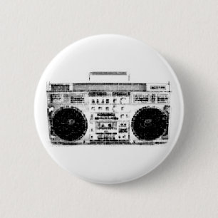 Macaron Rond 5 Cm les années 1980 Boombox