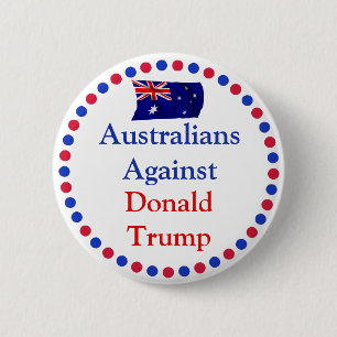 Macaron Rond 5 Cm Les Australiens contre Donald Trump Button