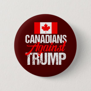 Macaron Rond 5 Cm Les Canadiens contre Donald Trump