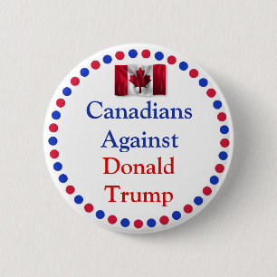 Macaron Rond 5 Cm Les Canadiens contre Donald Trump Button