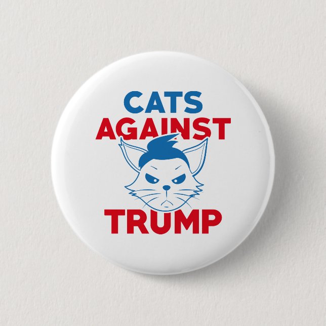 Macaron Rond 5 Cm Les chats contre Trump (Devant)