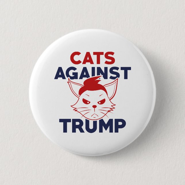 Macaron Rond 5 Cm Les chats contre Trump (Devant)