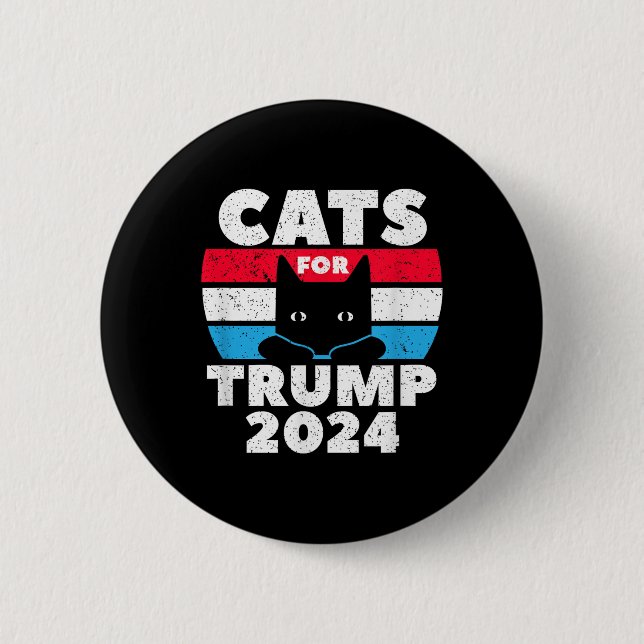 Macaron Rond 5 Cm Les chats pour l'élection de Trump 2024 (Devant)