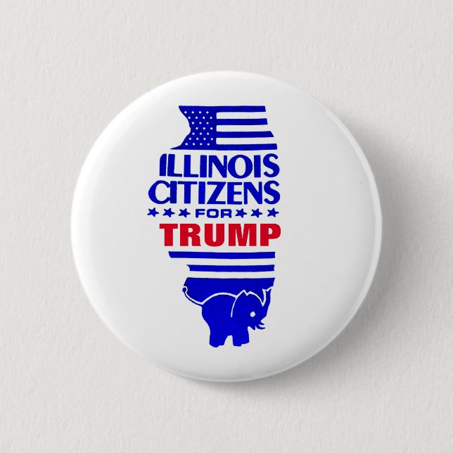 Macaron Rond 5 Cm Les citoyens de l'Illinois pour Trump (Devant)