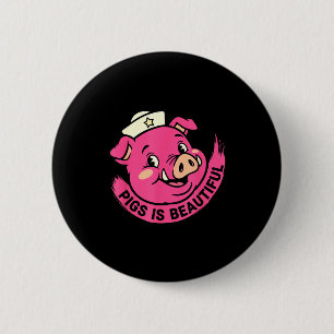 Macaron Rond 5 Cm Les cochons sont de beaux cochons halloween animal