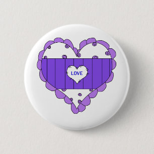 Macaron Rond 5 Cm Les cœurs aiment les trucs de kids violets