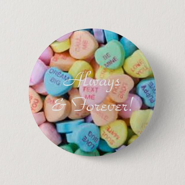 Macaron Rond 5 Cm Les coeurs de conversation de Saint Valentin (Devant)