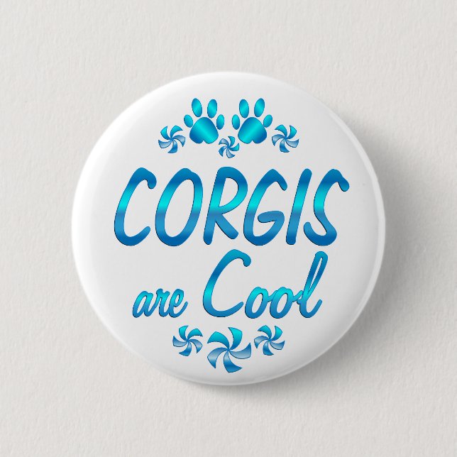 Macaron Rond 5 Cm Les Corgis sont frais (Devant)
