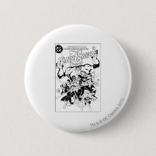 Macaron Rond 5 Cm Les corps verts de lanterne, noirs et blancs