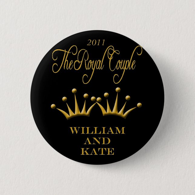 Macaron Rond 5 Cm Les couples royaux William et bouton de souvenir (Devant)