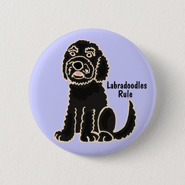 Macaron Rond 5 Cm Les EA bouton de règle de Labradoodles (Devant)