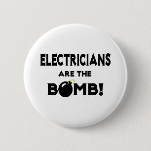 Macaron Rond 5 Cm Les Électriciens Sont La Bombe !
