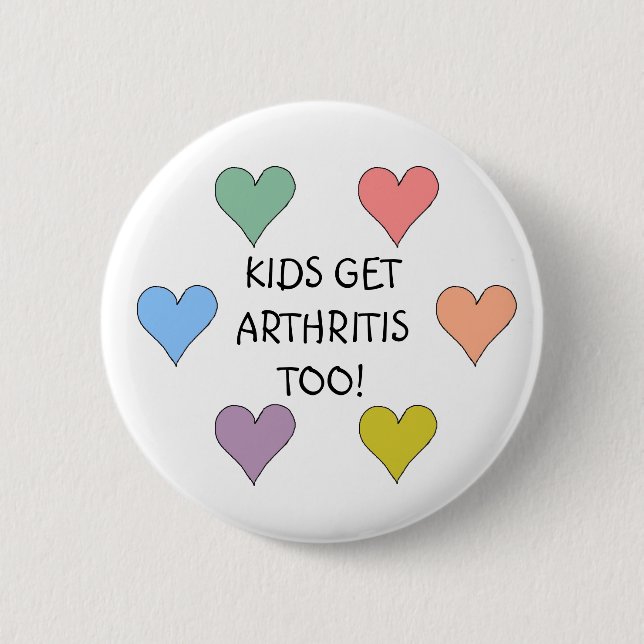 Macaron Rond 5 Cm LES ENFANTS ATTRAPENT L'ARTHRITE AUSSI ! - boutons (Devant)