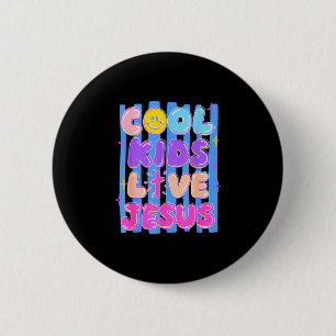 Macaron Rond 5 Cm Les enfants cool preppy aiment les rayures jésus c