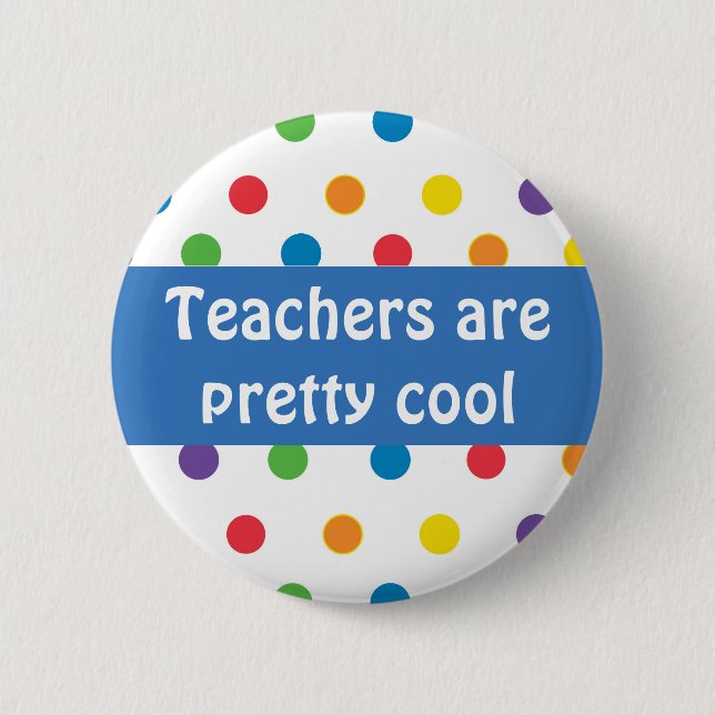 Macaron Rond 5 Cm Les enseignants sont de jolis pois cool (Devant)