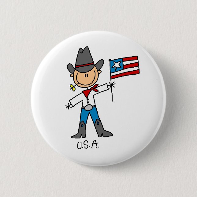 Macaron Rond 5 Cm Les Etats-Unis se boutonnent (Devant)