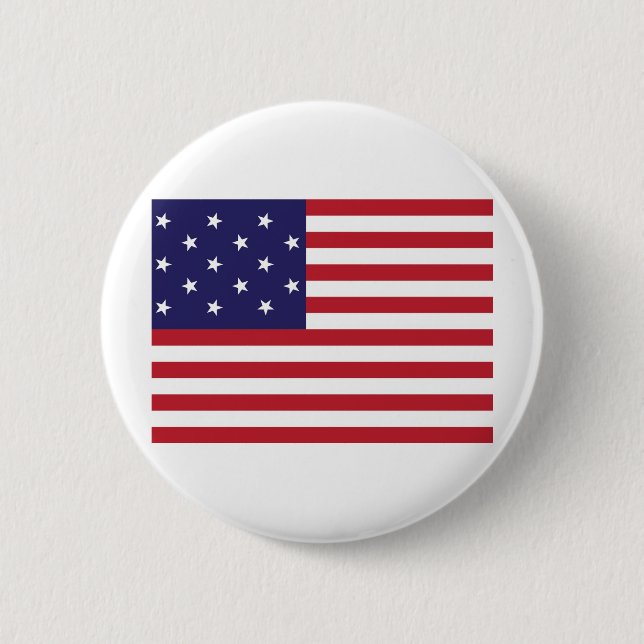 Macaron Rond 5 Cm Les Etats-Unis tiennent le premier rôle le drapeau (Devant)