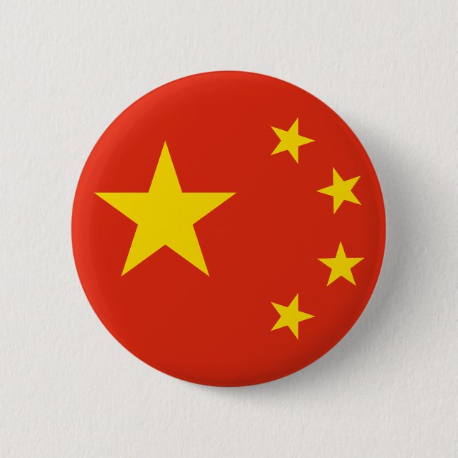 Macaron Rond 5 Cm Les étoiles de la Chine (Devant)