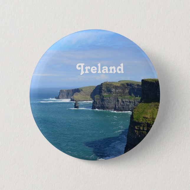 Macaron Rond 5 Cm Les falaises de l'Irlande de Moher (Devant)