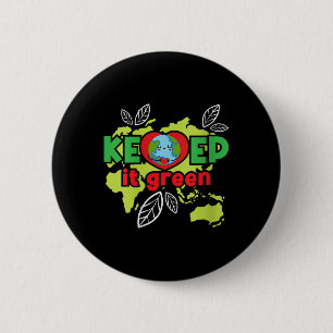 Macaron Rond 5 Cm Les Femmes Le Gardent Vert - Protection De l'envir