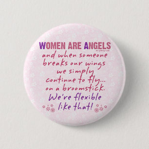 Macaron Rond 5 Cm Les femmes sont un Humour ami des anges