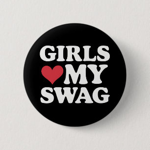 Macaron Rond 5 Cm Les filles aiment mon cœur swag pour la Saint-Vale