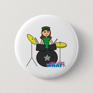 Macaron Rond 5 Cm Les filles ne peuvent quoi ? Conception personnal