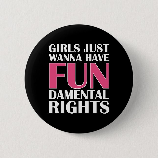 Macaron Rond 5 Cm Les Filles Veux Juste S'Amuser (Devant)