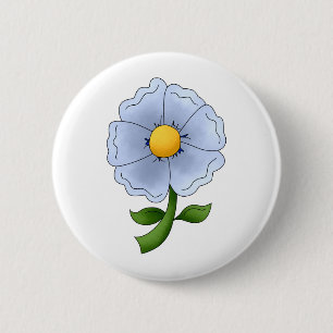 Macaron Rond 5 Cm Les fleurs de la mère · Fleur bleue