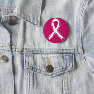 Macaron Rond 5 Cm Les gars durs portent le cancer du sein rose Sensi