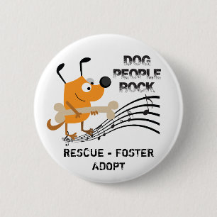 Macaron Rond 5 Cm Les gens de chien rochent bouton
