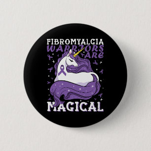 Macaron Rond 5 Cm Les Guerriers Fibromyalgia Sont Magiques Unicorne