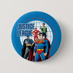 Macaron Rond 5 Cm Les héros mondiaux de la Ligue de Justice