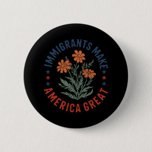 Macaron Rond 5 Cm Les immigrants rendent la Floride Fleur humaine gr