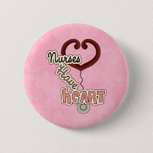 Macaron Rond 5 Cm Les infirmières ont le bouton Coeur