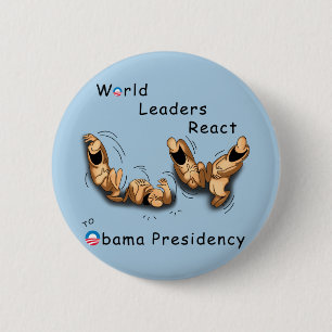 Macaron Rond 5 Cm Les leaders mondiaux réagissent (Obama)