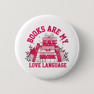 Macaron Rond 5 Cm Les Livres Sont Ma Langue D'Amour Bookish Valentin