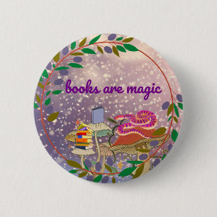 Macaron Rond 5 Cm les livres sont magiques