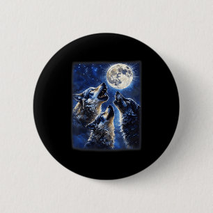Macaron Rond 5 Cm Les Loups De La Faune Aiment Le Loup Qui Hurle Sur