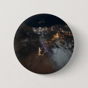 Macaron Rond 5 Cm Les Lumières De La Ville De Jazan Et De Ses Banlie