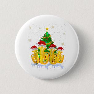 Macaron Rond 5 Cm Les lumières de Noël des arbres de Tuba raglan