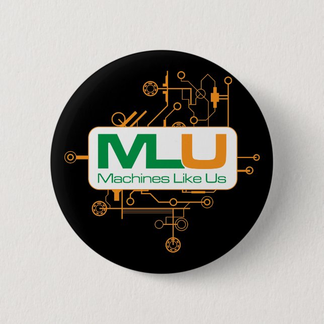 Macaron Rond 5 Cm Les machines nous aiment nous boutonner (Devant)