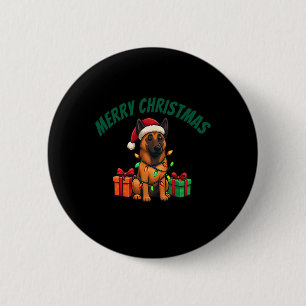 Macaron Rond 5 Cm Les Malinois Belges Habillés Pour Noël