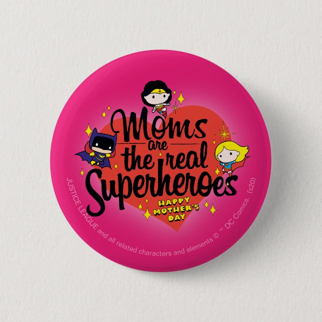 Macaron Rond 5 Cm Les mamans sont les vrais super-héros (Devant)