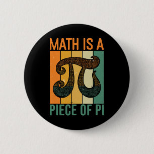 Macaron Rond 5 Cm Les maths sont un morceau de Pi Retro Pi Day Profe