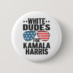 Macaron Rond 5 Cm Les Mecs Blancs De Kamala Harris Sungles Usa